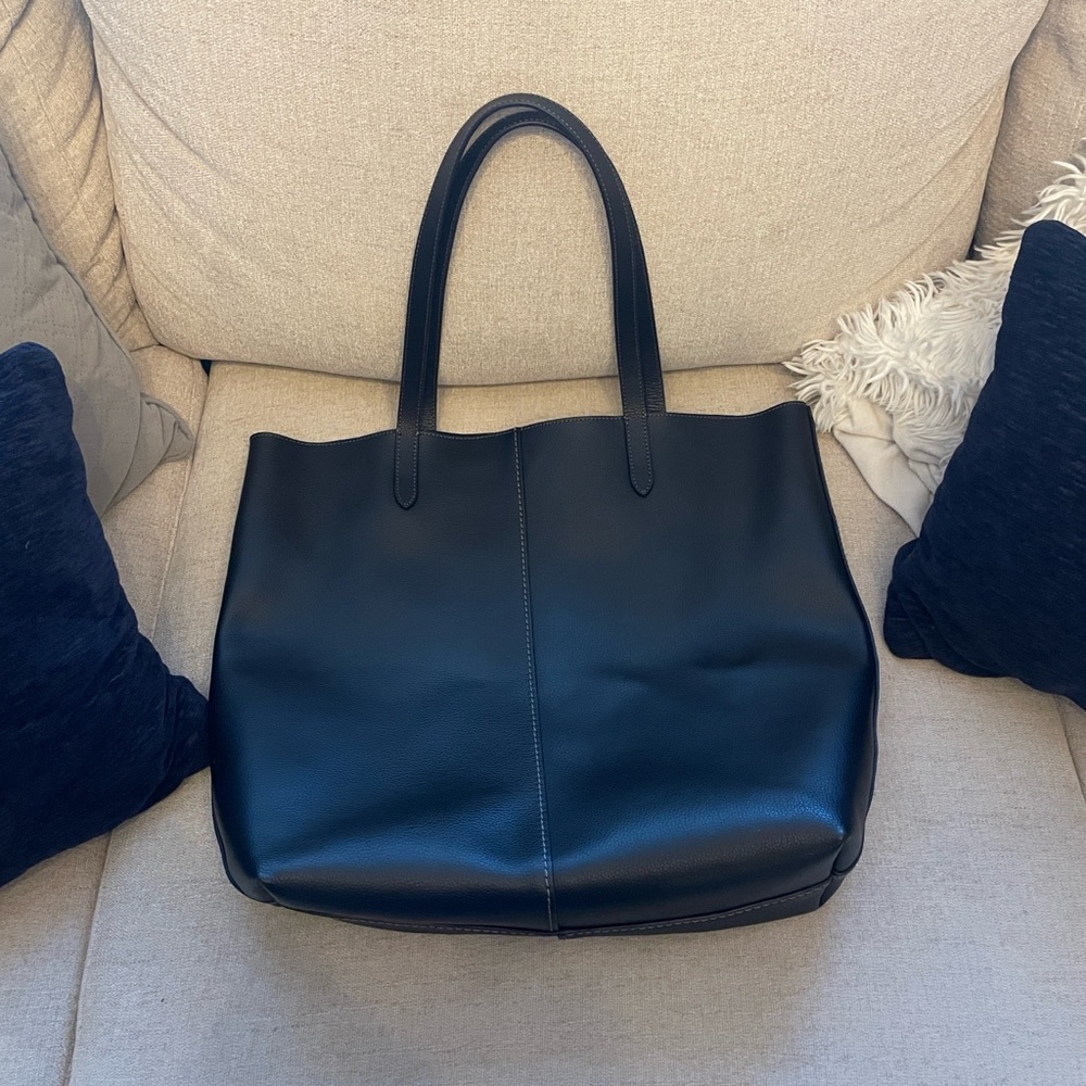 Coach Black Pebbled Leather Tote with Gold Accent - Picture 6 of 7